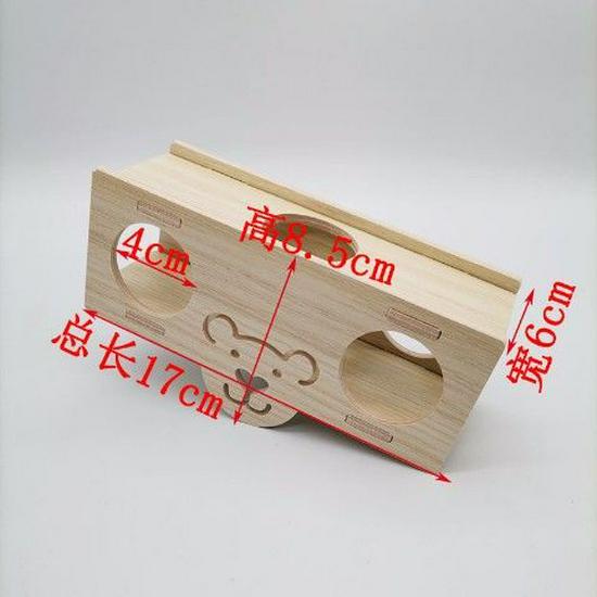 Solid Wood Double-Layer Hamster House with Swing & Seesaw
