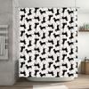 Vibrant Black White Dachshund Pattern Shower Curtain for Bathroom Decor Modern Home Accessory with Hook Rings Set Size: 72x72''