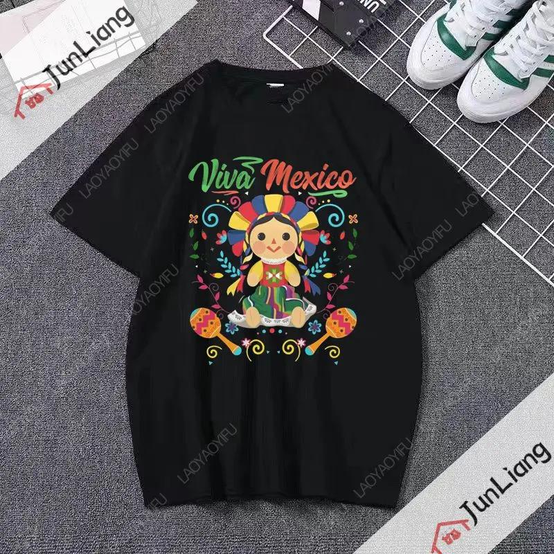 Viva Mexican Shirts Vintage Fashion Mexican Print Tops Mens and Womens 100 Cotton Tshirts Camo Street Fun Clothing
