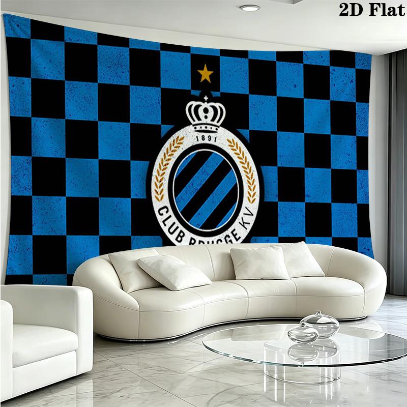 Club Brugge Wall Tapestry Aesthetic Wall Hanging Printed Fabric Blanket Decorative Tapestries for Bedroom Living Room Home Decor