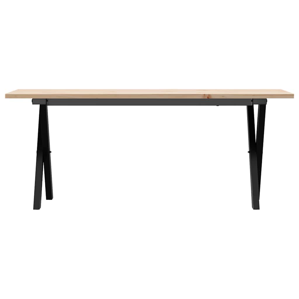 Coffee Table with X shaped Frame 110 x 40 x 45 cm Solid Pine Wood & Steel