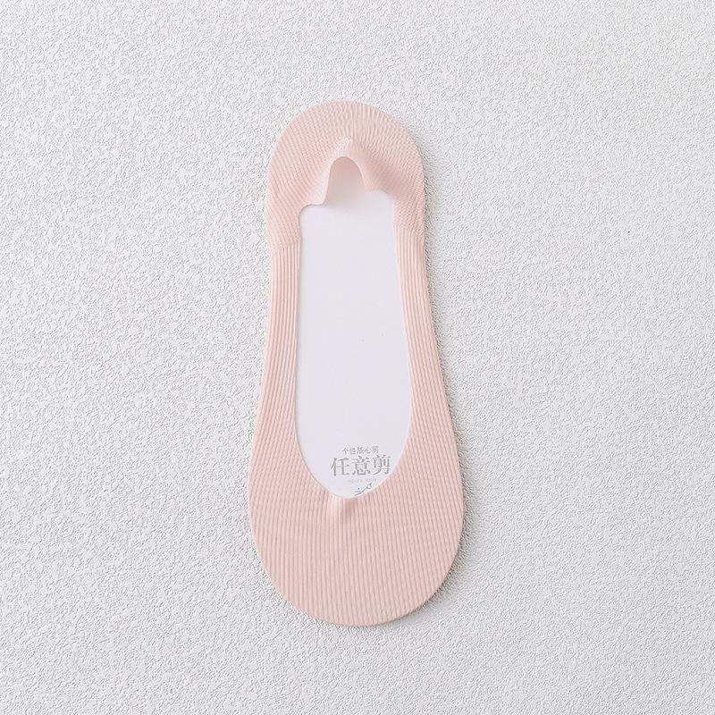 Sock - Summer Lightweight Women's Pure Color Flat Toe Boat Shoes Silicone Anti-Slip Invisible Socks Simple Any Cut Lace-Up Socks