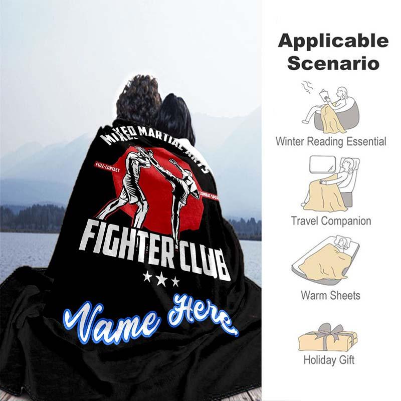 Martial Arts Customize Your Name Blanket Warm Comfortable Soft Blanket For Chair Office Sofa Bed Sofa Office Camping Suitable For Gifting Relatives