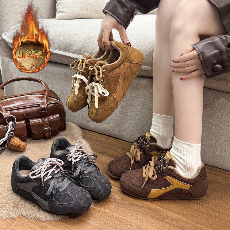 Maillard color German training shoes women's autumn 2025 new retro casual versatile double lace-up fashion casual shoes women