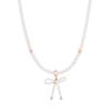 Jestina Mariel Ribbon Pearl Bead Necklace + Pendant Set (Set-J0-0908)