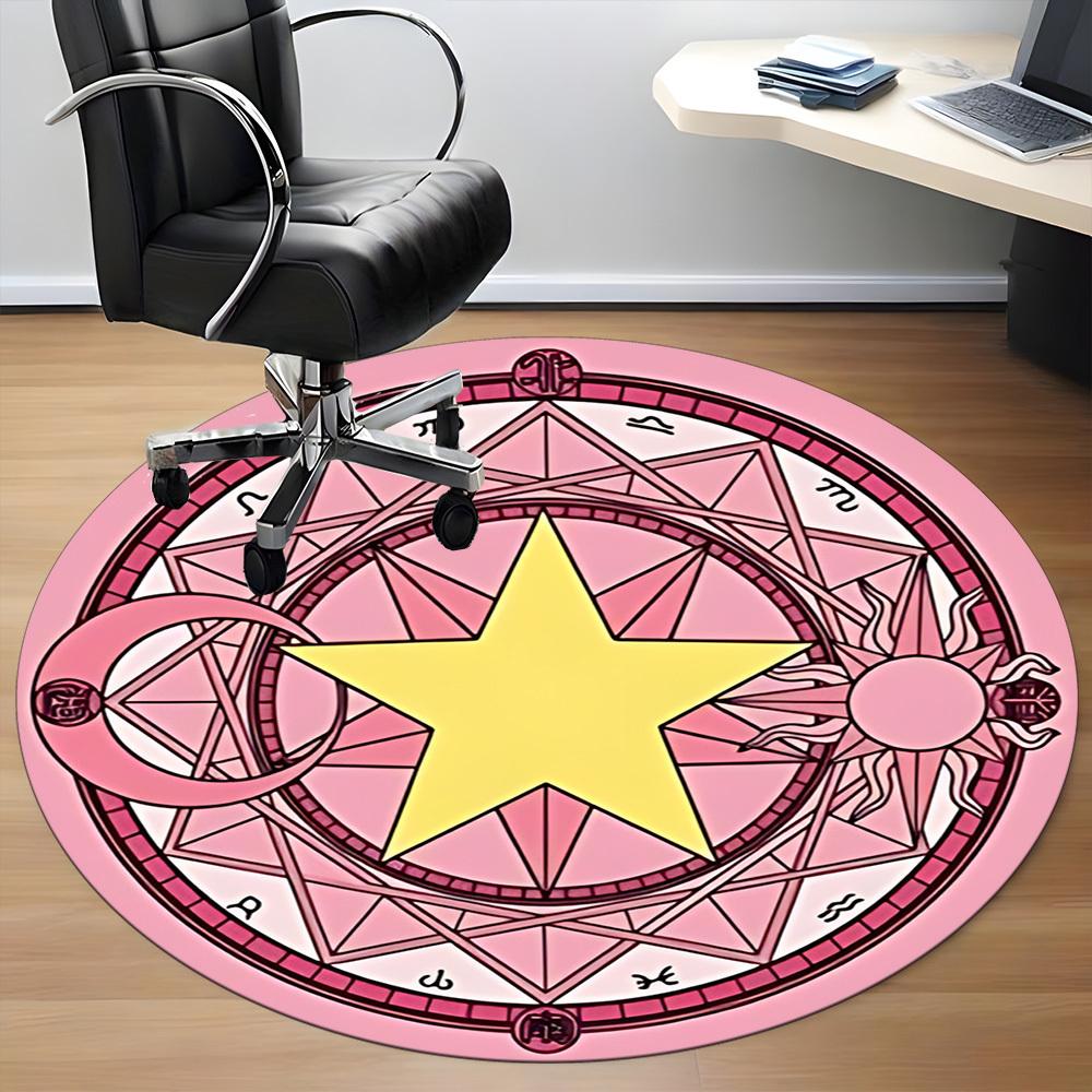 Card Captor Sakura Office Round Area Rug, Under Office Chairs Bedroom Living Room Home Decor a0908189