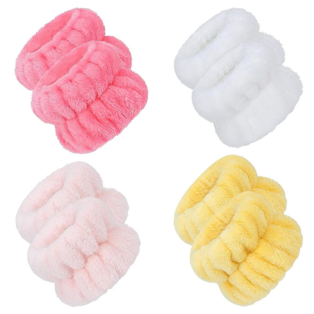Wristband Facial Washing Wristband 4 Piece Sweatproof Water Absorbent Quick