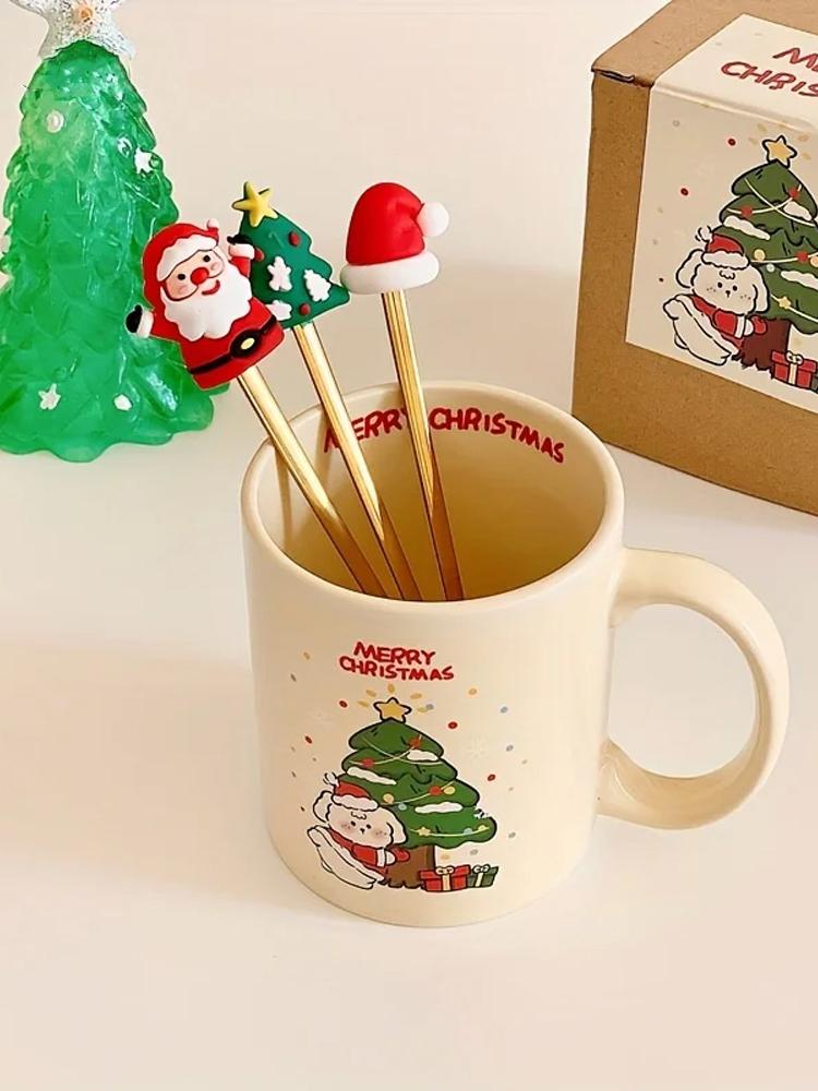 

350ML Christmas Ceramic Coffee Mug Christmas Tree Snowman Santa Claus Gingerbread Man Design for Milk The Perfect Christmas Gift 350ml