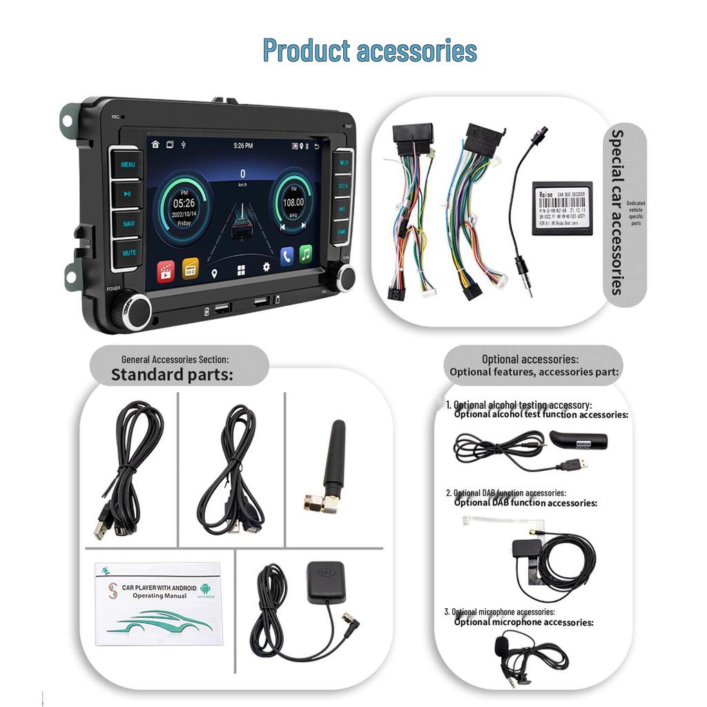 7" Dual-Chip Auto Bluetooth MP5 mit Android Auto, Wireless CarPlay und GPS-Navigation