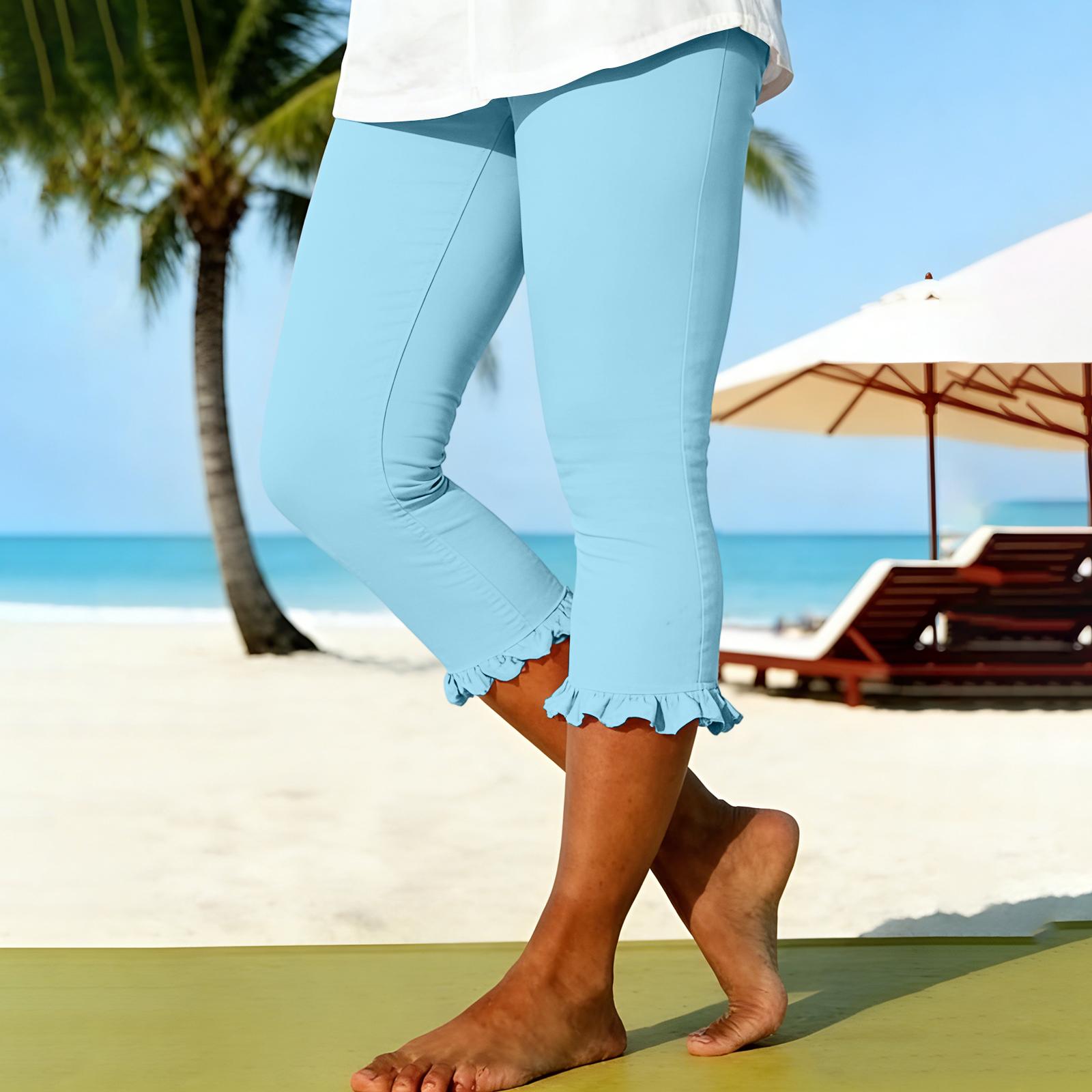 Women s Color Casual, Fashionable And Comfortable Cropped Pants S