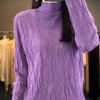 Yyfs Womens Fashion Casual Solid Color Print Autumn Winter Long Sleeve Half Turtleneck Sweaters