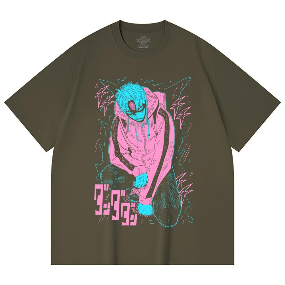 230 Gsm 100% Cotton Dandadan V17 Jiji Black Print Unisex Heavy Cotton T Shirt