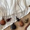 Retro Wooden Hip Flask Necklace: Versatile Choker & Sweater Chain Accessory for Women