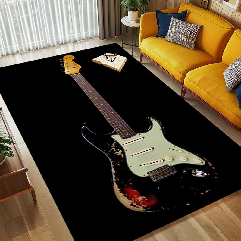 Electric Guitar Living Room Nonslip Area Rug Soft Carpet For Bedroom Game Playroom Sofa Office Home Decor Doormat Christmas Gift C9301808