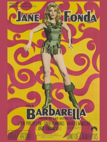 Barbarella Jane Fonda film advertisment Retro Metal Wall Plaque Vintage sign 20x30cm(7.8x11.8inch)