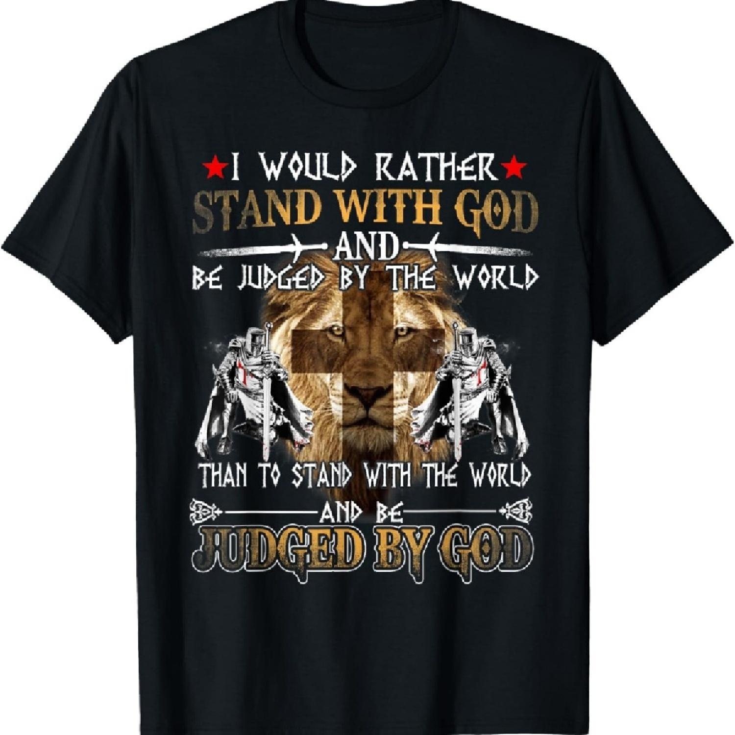 

I Would Rather Stand With God Knight Templar T-Shirt XXXXXL чорний