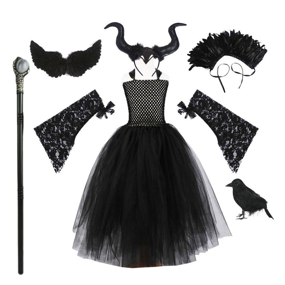 Black Mesh Cosplay Dress Black Tulle Black Mesh Princess Dress Evil Queen Outfit All Saint's Day