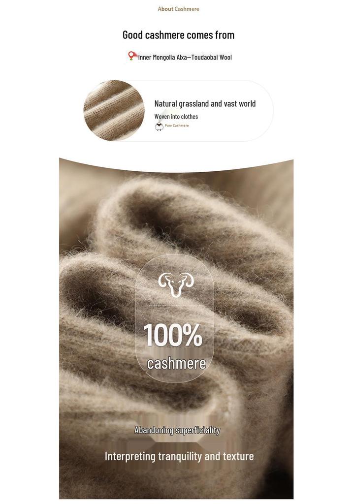 Women's Cashmere Ribbed Pullover Sweater – Round Neck with Buttons and Pockets, Autumn/Winter Collection