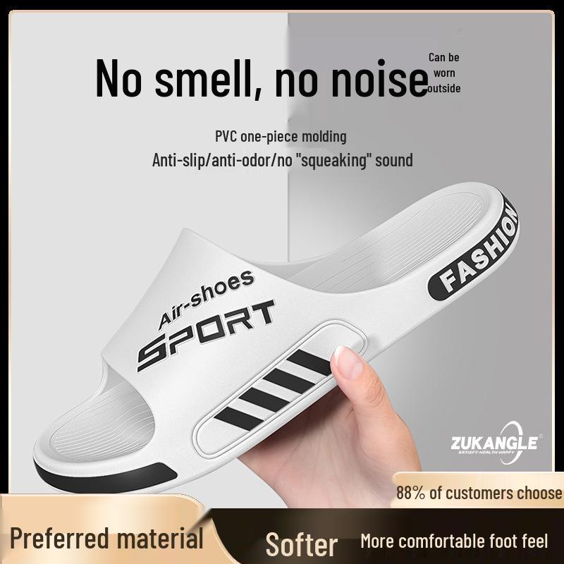 Men's Thick-Soled Non-Slip Slippers - Wear-Resistant & Trendy for Indoor/Outdoor Use