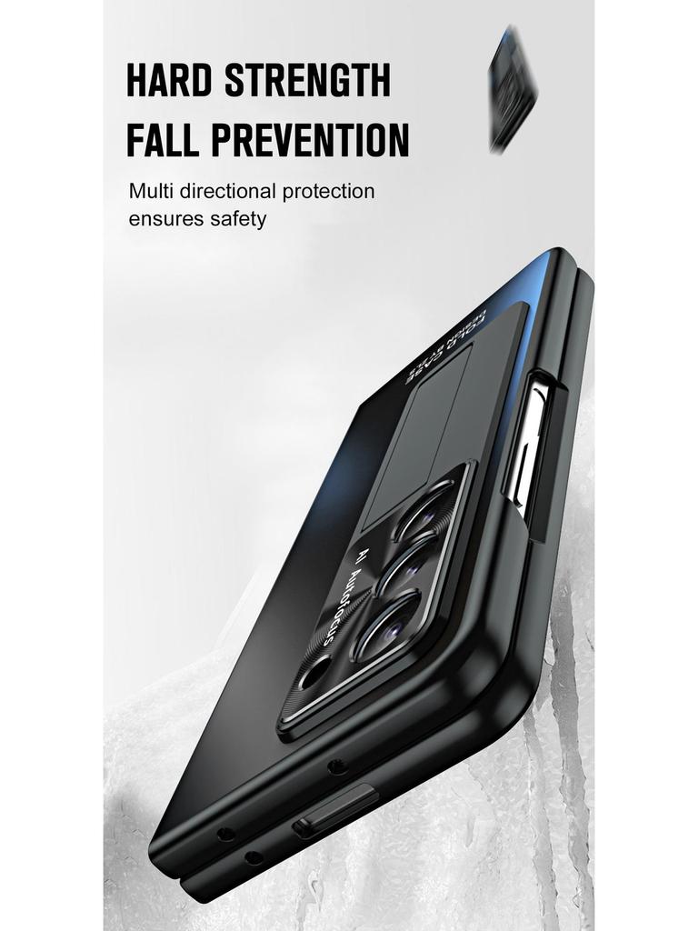 Samsung Z Fold7/6/5/4/3 Handyhülle mit Stifthalter & Ständer, Displayschutzfolie, Sturzsicheres Design