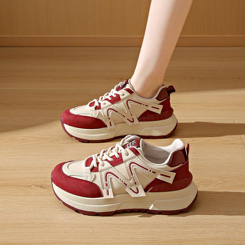 

Korean version of height-increasing and thin muffin casual sneakers women s 2025 new autumn thick-soled versatile student dad shoes trend 35