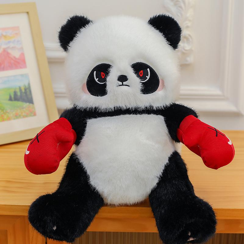 

New cute boxing panda doll plush toy panda doll grab machine doll children s birthday gift 35cm
