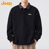 JEEP Men's Loose Fit Polo Collar Sweatshirt