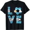 Argentina Soccer Love Graphic Tee Distressed Print Short Sleeve T-Shirt For Trip