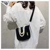 Stylish Black Canvas Shoulder Bag For Women With Large Capacity For Daily Use