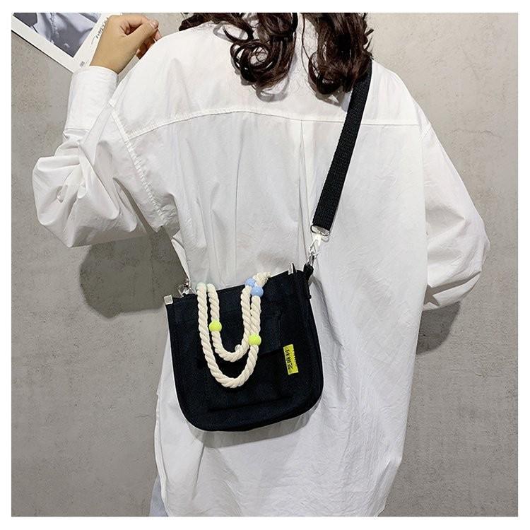 Stylish Black Canvas Shoulder Bag For Women With Large Capacity For Daily Use