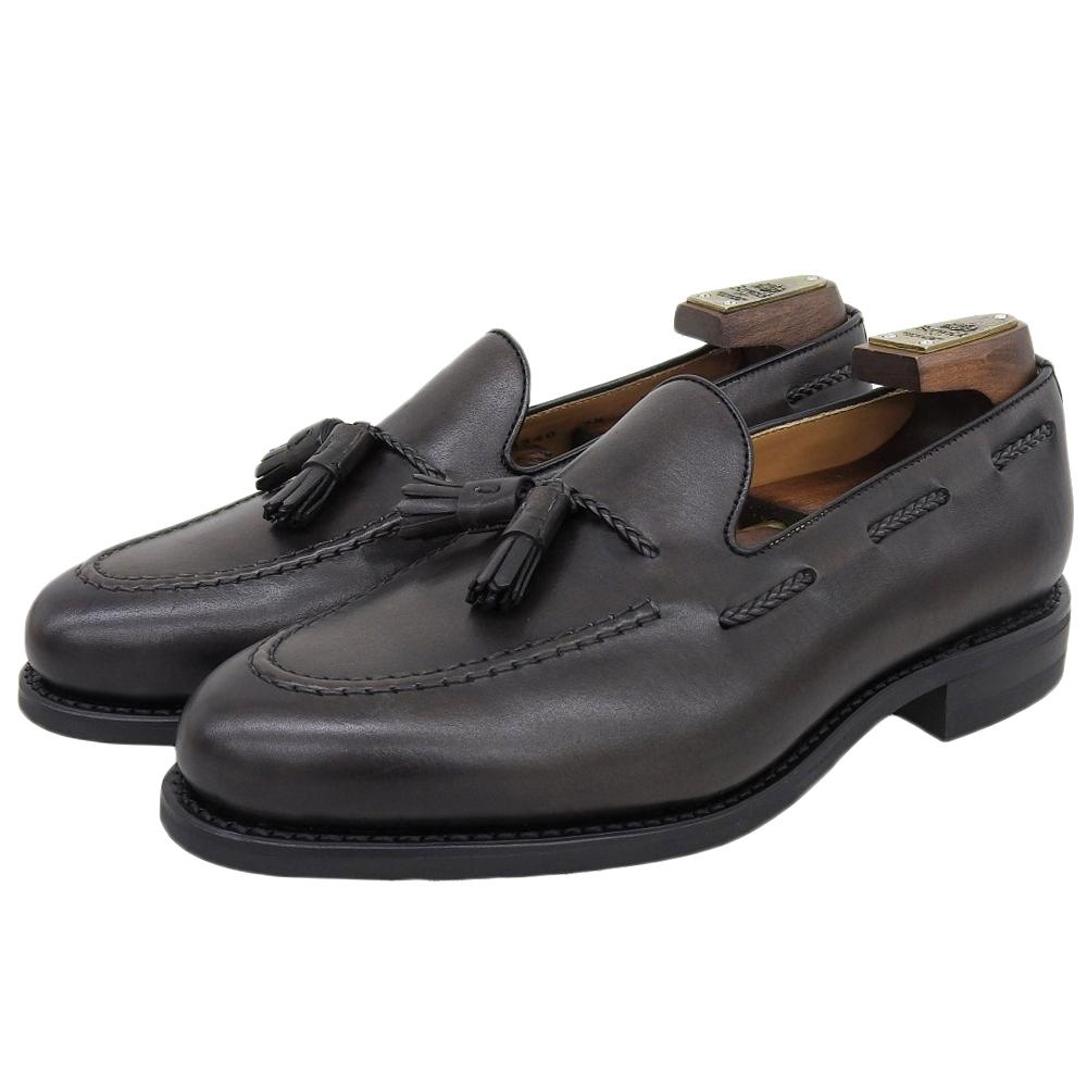 BERWICK Men's Leather Tassel Loafers, Black, Size 7 1/2, 4340 shoes 7 1/2 blackUsed