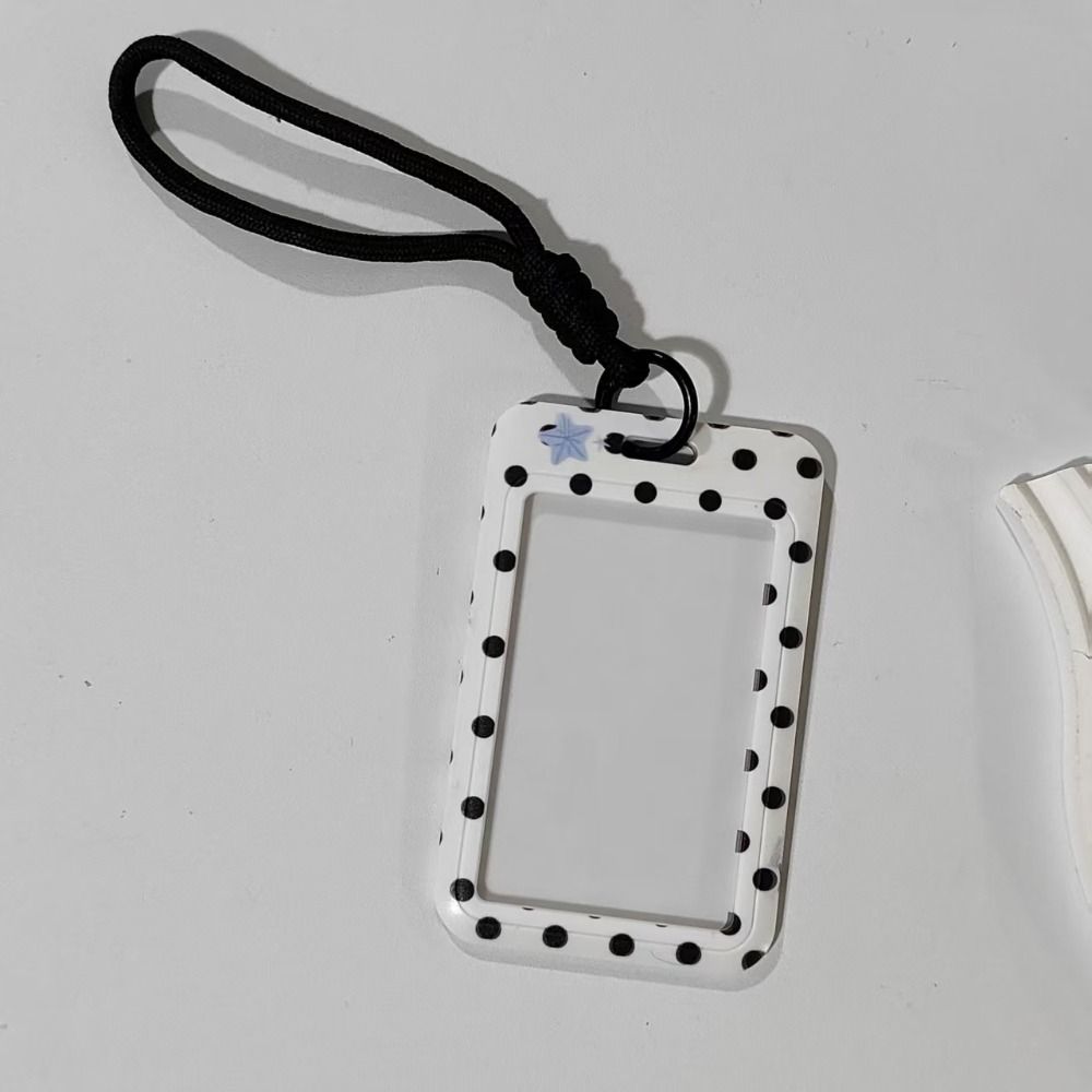 Hochwertiger Polka Dot Fotokartenhalter Tasche Anhänger Multifunktionale Kartenhülle Foto-Display-Halter Kreditkarte Ausweis Kartenaufbewahrung