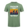 Triathlon Dad T Shirt Unisex Vintage Sports Graphic Tee Swimming Cycling Running Gift For Dad Father Day Casual Shirt DA