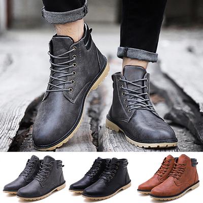 mens casual lace up boots