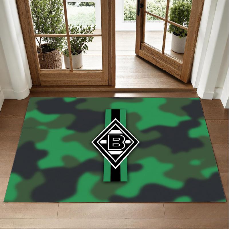 Borussia Mönchengladbach Design Crystal Velvet Rug Soft Decorative Mat for Bedroom Entrance