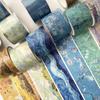 Scrapbooking Washi Tape Tape, Oil Painting Decorative Masking Artist Patterns Adhesive Flowing Pattern for DIY Crafts, Junk Journal, Gift Wrapping,