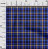 oneOone Cotton Flex Medium Blue Fabric Check Sewing Material Print Fabric By The Yard 40 Inch