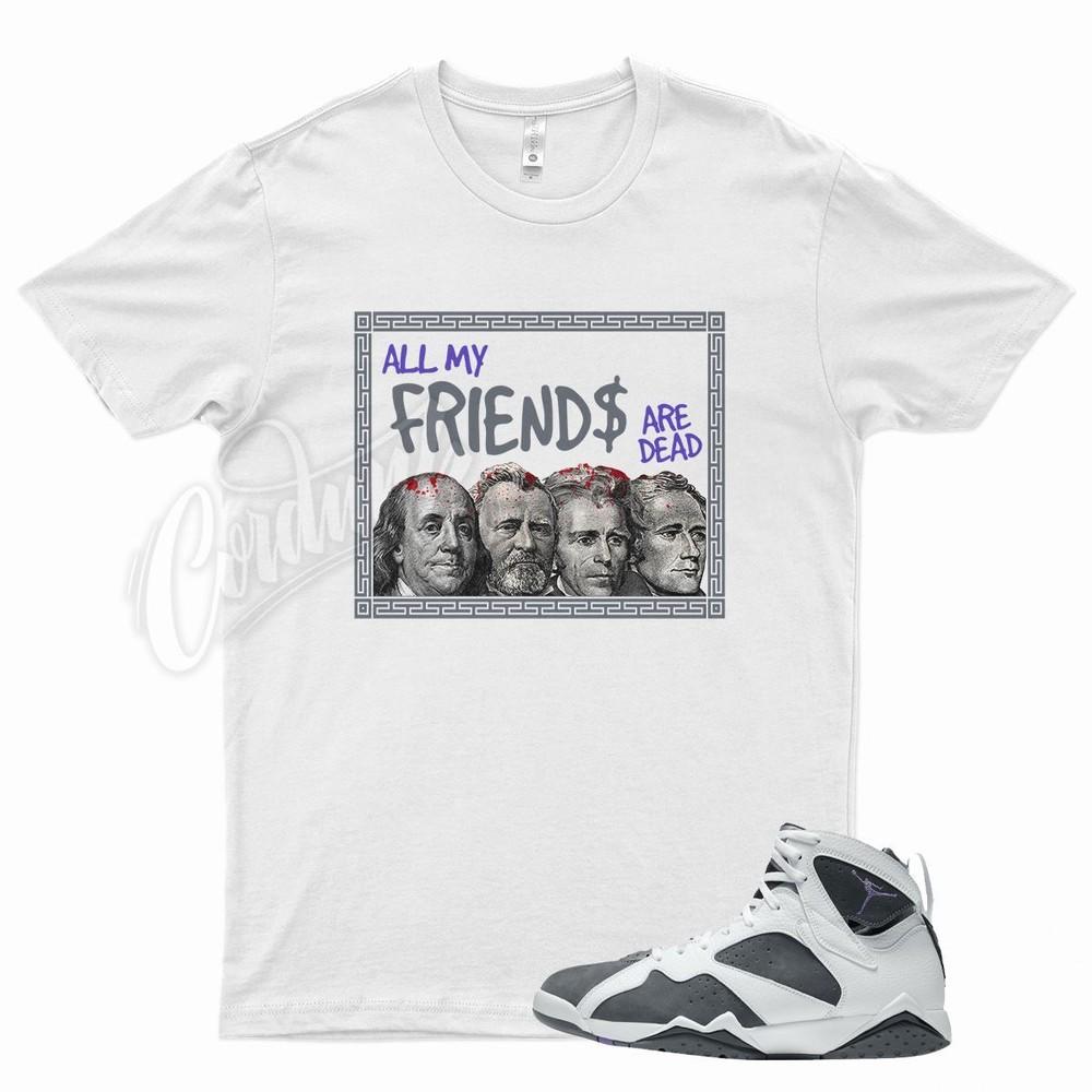Белая футболка FRIENDS для Air J1 Flint 7 Grey Varsity Purple Унисекс футболка L