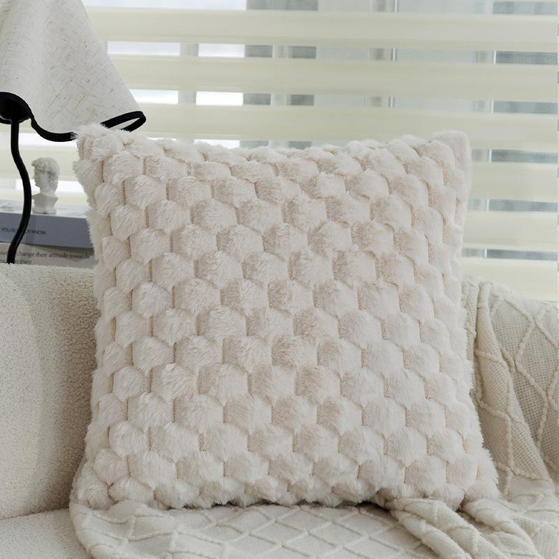 Winter Plush Pillow, Sofa Cushion, High-end B&B Hotel Pillow Case, Model Room Bay Window Pillow Case