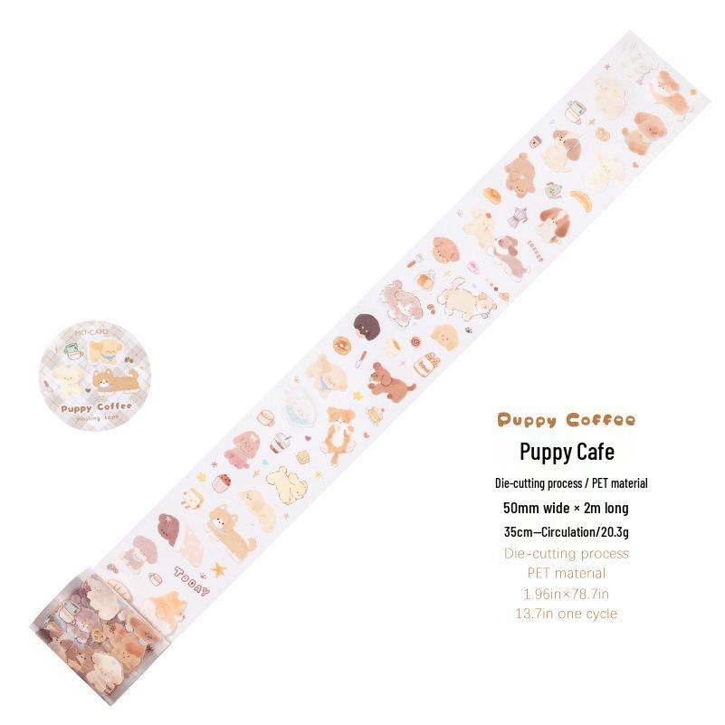 MomoPET Die-Cut Tape: Cats & Dogs - Cute DIY Scenery Stickers for Journals and Collages
