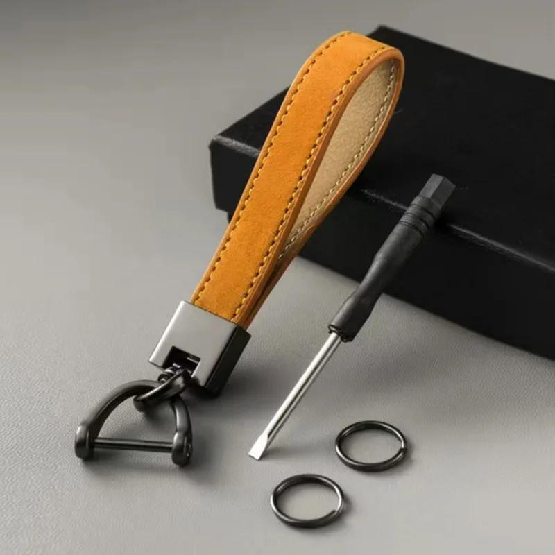 Frosting Leather Keychain Wrist Straps Hand Lanyard Simple Lovers Keychain Car Key Chain Keyring Belt Hanging Rope Pendant