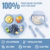 10-Piece Baby Feeding Set, Silicone Bib with Plate, Suction Bowl, Snack Cup, Spoons, Allergy-Free, Blue