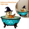 LED Ghost Bubble Bath Lamp Halloween Ghost Night Light Haunted House Glow Light Halloween Home Party Decor Light Horror Ambient