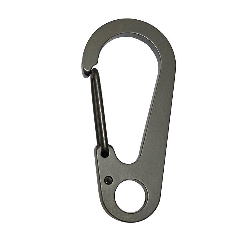 5 pcs, High quality vacuum plated titanium matte black 45MM hiking buckle, outdoor, stainless steel, spring quick hanging buckle, lightweight hiking