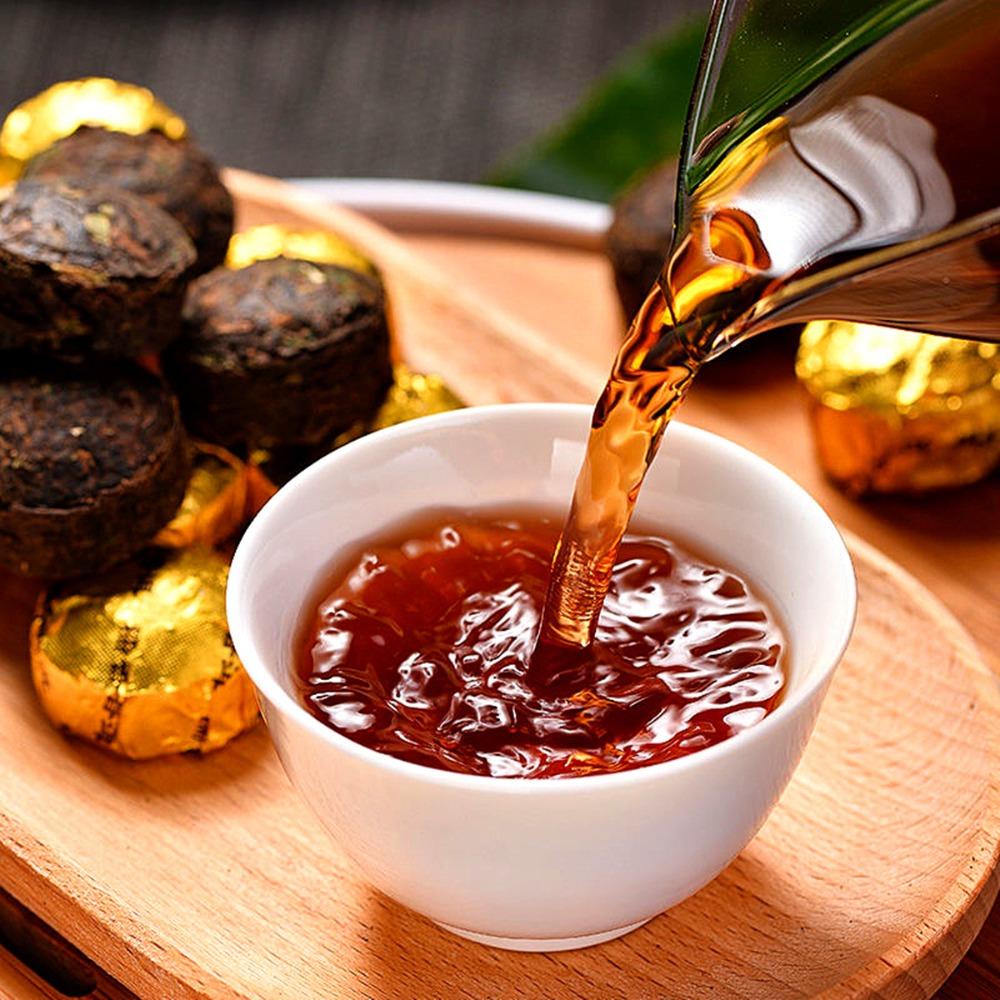 200g Natural Pu Erh Ripe Tuocha Golden Bag Tea Energy Herbal Daily Drink