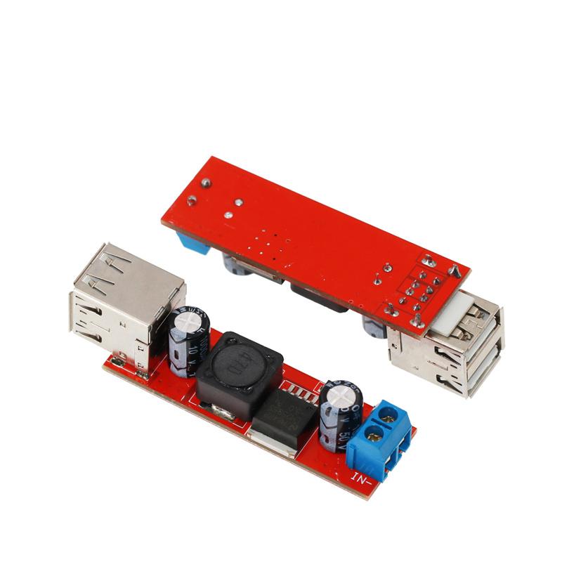 מודול ממיר DC-DC מוריד מתח עם טעינת USB כפולה למטען רכב לרכב LM259