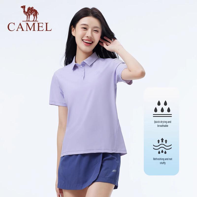 CAMEL Women's Quick-Dry Short Sleeve Polo Shirt
