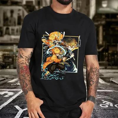 Neues Agatsuma Zenitsu Grafik-T-Shirt Herren und Damen Mode Kurzarm Street Casual Persönlichkeit Anime T-Shirt