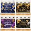 Happy Birthday Party Backdrops Black Gold Balloons Champagne Birthday Party Decor Banner Photography Background for Men Women