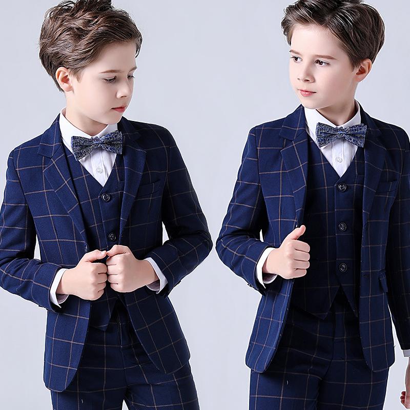Boys Suit Wedding Teenager Kids Children Photograph Blazer Evening Party Performance Costume